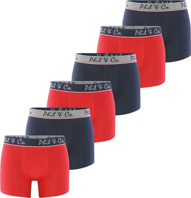 Produktbild von Phil & Co. Berlin Herren Retro Pants 6-Pack Jersey - navy-rot - Größe M