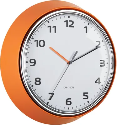 Produktbild von Karlsson - Wanduhr Modern Retro - Orange - Ø34cm