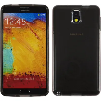 Produktbild von PhoneNatic Case kompatibel mit Samsung Galaxy Note 3 - schwarz Silikon Hülle transparent + 2 Schutzfolien