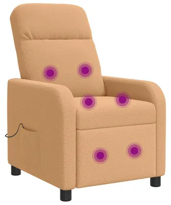 Zdjęcie produktu dla Fotel do masażu Relax, beżowy, materiał bouclé