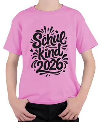 Immagine prodotto di Maglietta per bambini, rosa, taglia 140, ideale come regalo per l'inizio della scuola nel 2026, per il primo giorno di scuola, con decorazioni a tema scolastico