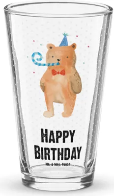Produktbild von Mr. & Mrs. Panda Cocktailglas Bär Geburtstag - Transparent - Geschenk, Glas, Wasserglas, Happy Birthday, Teddy, Tumbler, Bierglas, Alles Gute, Longdrinkglas, Glückwunsch