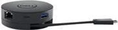 Produktbild von DELL DA300, Kabelgebunden, USB 3.2 Gen 2 (3.1 Gen 2) Type-C, 10,100,1000 Mbit/s, Schwarz, 3840 x 2160 Pixel, Dell