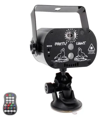 Produktbild von Laser Party Lampe - Bühnenbeleuchtung - 30W RGB LED - Rot Grün Laser - Soundaktives Stroboskop - Fernbedienung Mit Saugnapf - EU Stecker