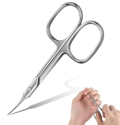 Image de Ciseaux à ongles extra fins avec pointe incurvée en acier inoxydable