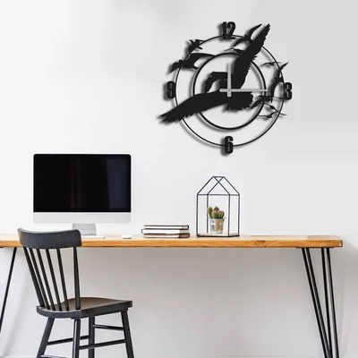 Zdjęcie produktu dla Opviq, MTS- NRA1128, czarny, zegar ścienny, 49 x 49 cm, 100% metal (grubość: 1