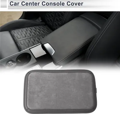 Produktbild von Auto Mittelkonsole Abdeckung Armlehnen Abdeckung 32x20.5x1cm / 12.6"x8.07"x0.39" Grau Kunstleder Wildlederoptik