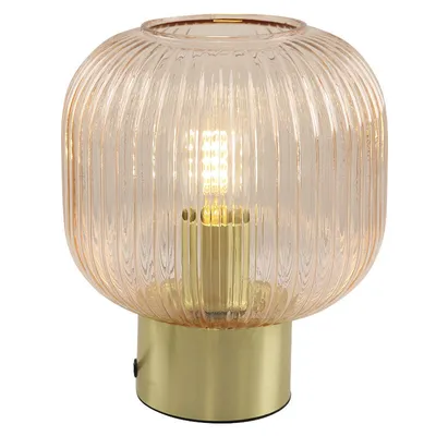 Produktbild von Olucia - CHARLOIS - Tischlampe - Rosa / Messing