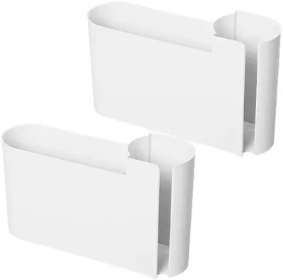 Produktbild von Unyqoos Set mit 2 weißen Wandorganisatoren für Küche und Bad, platzsparend und selbstklebend, 24 x 15 x 14 cm