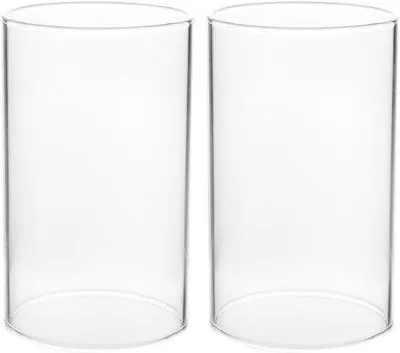 Produktbild von Transparente Kerzenhalter aus Glas – Set aus 2 – Windlichter, zylindrisch – 10 x 9 cm