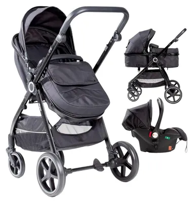 Image de Interbaby Poussette 3 en 1 Versa - Noir