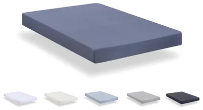 Immagine prodotto di Lenzuola sagomate in microfibra spazzolata, extra morbide, per letti di dimensioni 120 x 190/200 cm, colore blu grigio