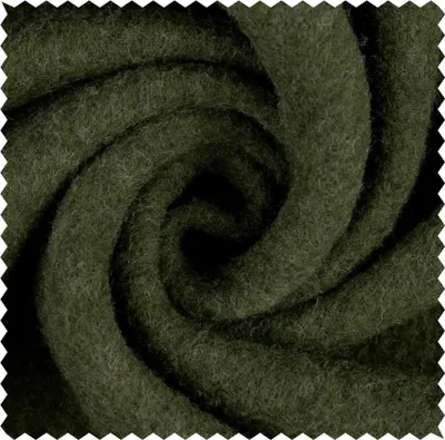Produktbild von Wollfleece Meterware olive meliert, Wollstoff Mantelstoff, Wolle Stoff *Ab 50cm