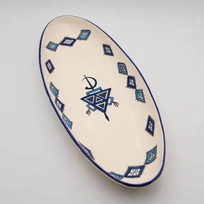 Image de Plat ovale Sahel bleu - L 53 cm