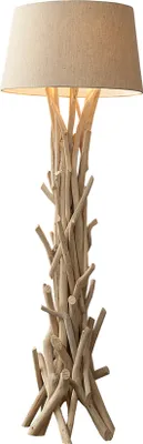 Produktbild von Handgefertigte Treibholz Stehlampe WILD NATURE 155cm sand Stehleuchte Standleuchte mit Leinen Schirm
