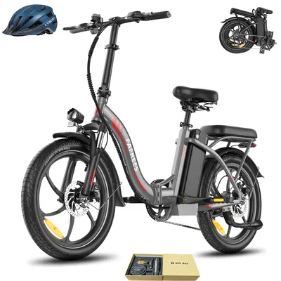 Produktbild von 20" E-Bike Rostfreie Aluminiumlegierung 36 V 20 Ah 720 Wh bis zu 110 - 150 km Wasserdicht IP54 Pedelec mit 7 Gang, Grau