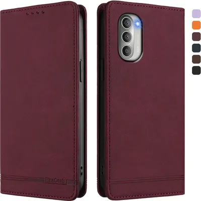 Obrázek produktu pro Pouzdro pro Motorola Moto G51 5G, retroPolyuretankožené flip pouzdro s stojánkem a přihrádkami na karty Červený