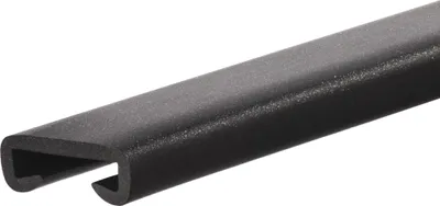 Produktbild von QUEST Handlauf PVC, Treppenhandlauf 40x8 mm, Kunststoffhandlauf, Handlaufverkleidung PREMIUM, Rutschfest, schwarz-silber, 1 m