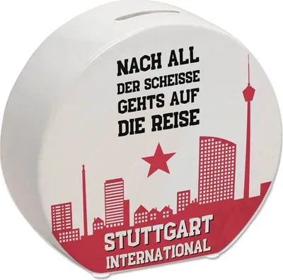 Produktbild von Stuttgart Europapokal Spardose mit Spruch Stuttgart International