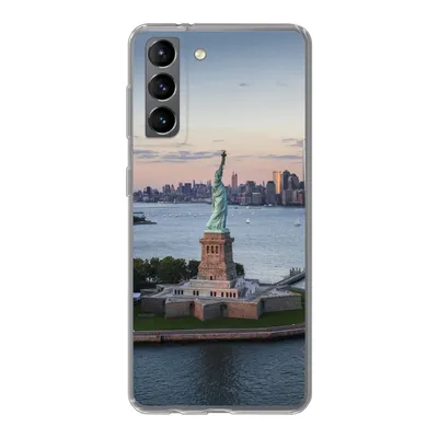 Produktbild von MuchoWow® Handyhülle Schutzhülle Hülle für Samsung Galaxy S21 New York - Freiheitsstatue - Skyline Silikon Softcase Handy Hülle - Softcase