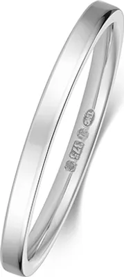 Produktbild von 9 Karat (375) Weißgold 1,7mm Flach Court Form Herren/Damen - Trauring/Ehering/Hochzeitsring, 63 (20.1); TRS384019KWRSU