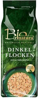 Produktbild von Rinatura Dinkelflocken  500 G Beutel Vegan Ballaststoffreich  Mild-nussiger Geschmack