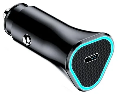 20 W USB-C Autolader, PD 3.0 & QC 3.0, kompakt, schwarz