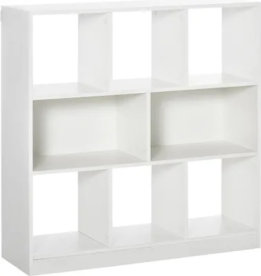 Produktbild von Bücherregal - Standregal mit 8 Fächern - 97,5×30×100 cm - Modern minimalistisch - Holzwerkstoff - Weiß