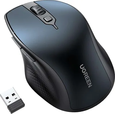 Produktbild von Ugreen ergonomische kabellose Maus Bluetooth 2,4 GHz - Blau
