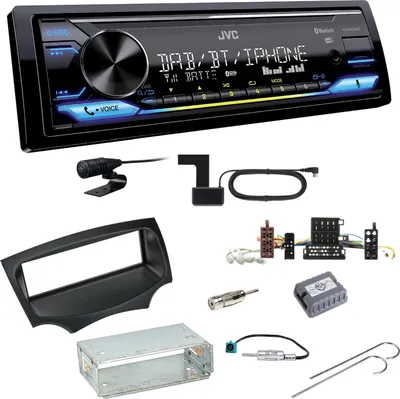 Produktbild von JVC KD-X472DBT Digitalradio Bluetooth FLAC USB AUX Einbauset für Ford KA RU8