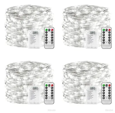 Lichtschnur, 100 LEDs, 10 m, 8 Modi, Fernbedienung, Timer, warmweiß, dimmbar