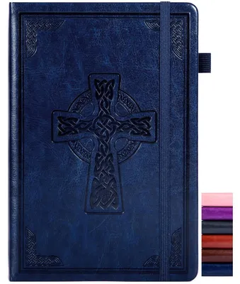 Immagine prodotto di Quaderno A5 in pelle, 320 pagine, righe, copertina rigida, stile vintage, colore blu