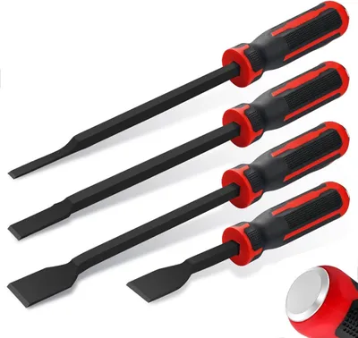 Imagen del producto de Juego de raspadores para juntas, de 4 piezas, con cabezales metálicos de 8, 11 y 23 mm, para eliminar restos de pintura y soldadura