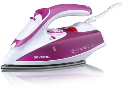 Image de Fer a repasser vapeur - SEVERIN - BA3243 - Semelle céramique - 70 g/mn vapeur continue - 2400 W - Blanc / violet