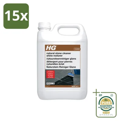 Produktbild von 15 x HG Natuurstein Reiniger Glanz - 5 L - Vorratspackung - 15 Stücke