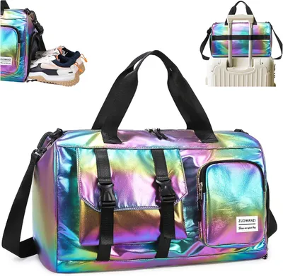 Image de Sac de sport 45x21x26 cm, noir, avec compartiment à chaussures, idéal pour la salle de sport