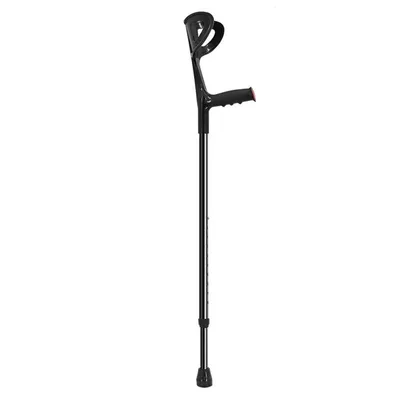 Produktbild von Leichte verstellbare Unterarmgehstütze aus Aluminium, ergonomischer Griff, Einzelverstellbare schwarze Unterarmgehstütze