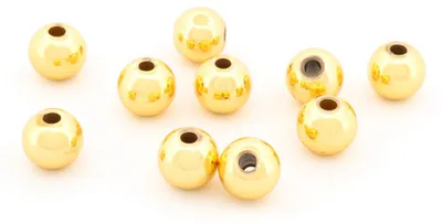 Produktbild von Vintageparts Zwischenperlen aus Messing 6 mm mit 18K Goldbeschichtung 10 Stück