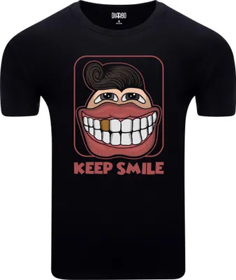Obrázok produktu pre Diarbo Pánske tričko s vtipnou potlačou Smile Wider Black Veľkosť XXXL