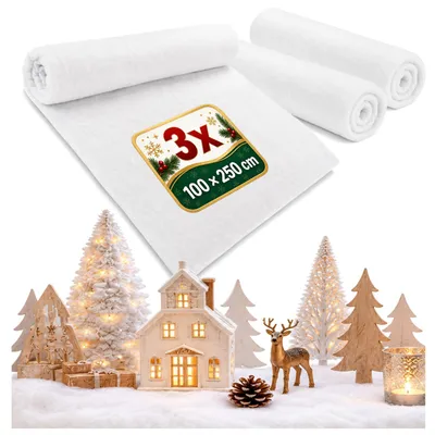Produktbild von com-four® 3x Schneematte für Weihnachtsdekoration je 250 cm lang