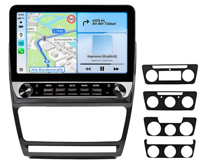 Obrázok produktu pre Rádio Android 6+128 GB pre Škodu Octavia od roku 2008, navigácia s tlačidlami, CarPlay, 4G LTE, Bluetooth, RDS, Wi-Fi, DSP, GPS, DAB+