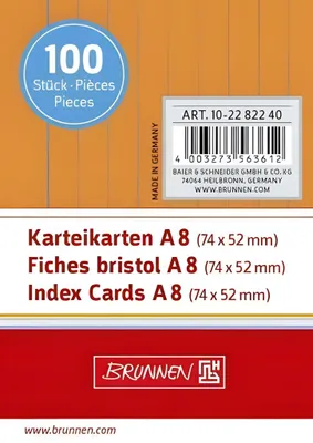 Produktbild von BRUNNEN Karteikarte A8 liniert orange 100 Stück 102282240