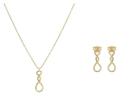 Produktbild von Infinitra Schmuckset 925 Silber – Unendlichkeits Anhänger & Ohrstecker
