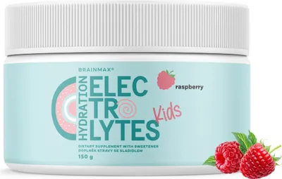 Obrázok produktu pre BrainMax KIDS Hydratačné elektrolyty, malina, 150 g