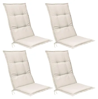 Image de Beautissu Lot de 4 coussins d'assise pour fauteuils à dossier haut Base HL, 120 x 50 x 6 cm, couleur naturelle