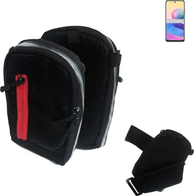 Produktbild von K-S-Trade Outdoor Gürteltasche Holster Umhängetasche kompatibel mit Xiaomi Redmi Note 10 5G schwarz Handy Tasche Case travelbag Schutz Hülle Handy