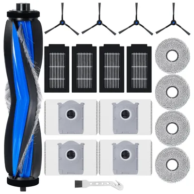 Zubehörset für Ecovacs Deebot T50, 1 Bürste, 4 Filter, 4 Tücher, 4 Beutel