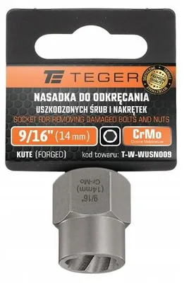 Produktbild von Teger Steckschlüsseleinsatz 9/16" (14mm) für beschädigte Schrauben Cr-Mo