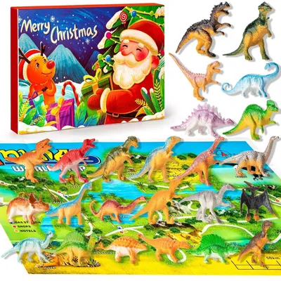 Produktbild von Dinosaurier Adventskalender 2025 für Kinder, 24 Tage Weihnachts-Countdown Spielzeug
