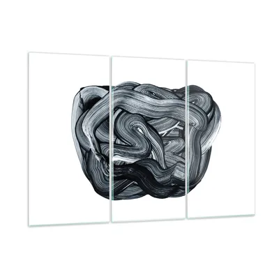 Produktbild von Bilder auf glas - 3 Teile - Abstraktion schwarz verschwommen - 165x110cm - Glasbilder - Wandbilder - Bilder - Wanddekoration aus Glas - Glas Bilder - Wandbild auf Glas - GCE165x110-4874